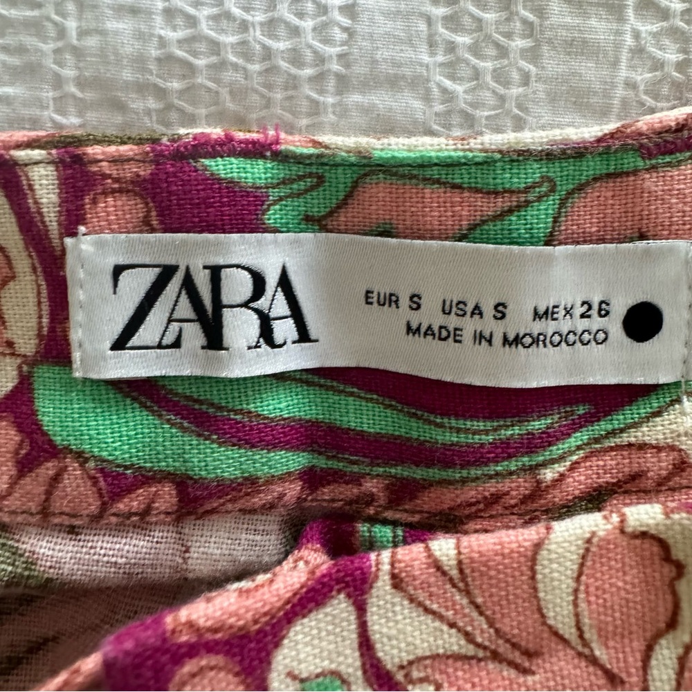 Zara Cropped Flared Linen pants - Picture 4 of 8